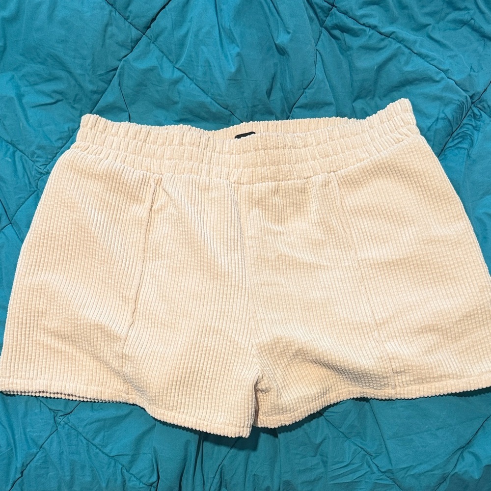 Urban Outfitters Women's Cream Corduroy Shorts
